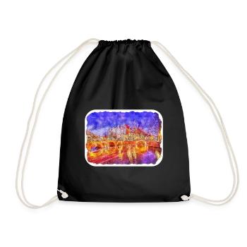 Pays-Bas Aquarelle Esquisse Dessinée Illustration - Sac de sport léger - noir - Devant