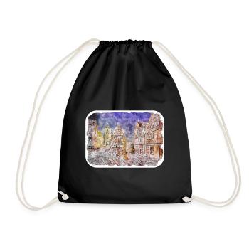 Allemagne Aquarelle Esquisse Dessinée à la main Illustration - Sac de sport léger - noir - Devant
