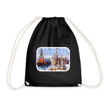 Moscou Russie Aquarelle Esquisse Dessinée Peinture - Sac de sport léger - noir - Devant