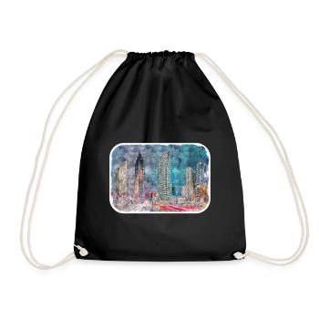 Berlin Allemagne Aquarelle Esquisse Dessinée Peinture - Sac de sport léger - noir - Devant