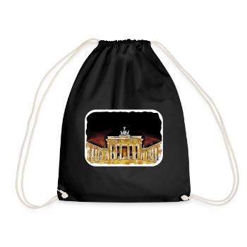 Berlin Allemagne Aquarelle Esquisse Dessinée Peinture - Sac de sport léger - noir - Devant
