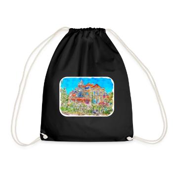 Canada Aquarelle Sketch Illustration dessinée à la main - Sac de sport léger - noir - Devant