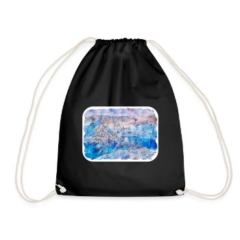 Norvège Aquarelle Esquisse Dessinée à la main Illustration - Sac de sport léger - noir - Devant