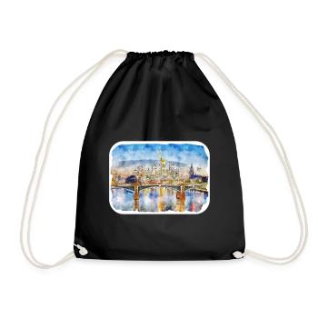 Allemagne Aquarelle Esquisse Dessinée à la main Illustration - Sac de sport léger - noir - Devant