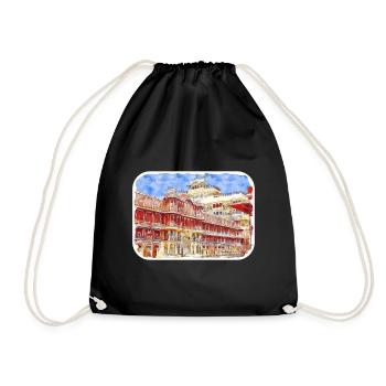 Jaipur Inde Aquarelle Esquisse Peinture Dessinée - Sac de sport léger - noir - Devant