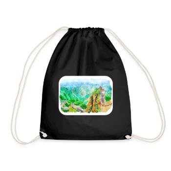 Beijing Chine Aquarelle Esquisse Dessin Dessiné - Sac de sport léger - noir - Devant