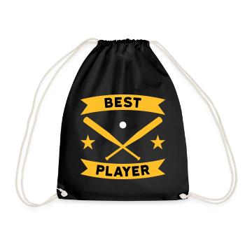 Meilleur joueur de baseball (bannière, batte de baseball) - Sac de sport léger - noir - Devant