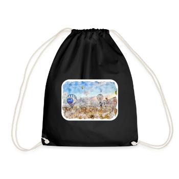 Dinde Aquarelle Esquisse Dessinée à la main Illustration - Sac de sport léger - noir - Devant