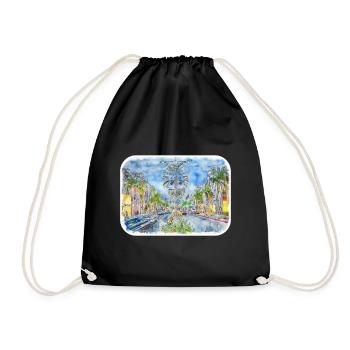 Illustration de croquis à l’aquarelle de Californie usa - Sac de sport léger - noir - Devant