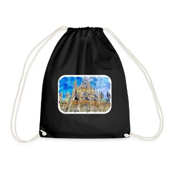 Canada Aquarelle Sketch Illustration dessinée à la main - Sac de sport léger - noir - Devant