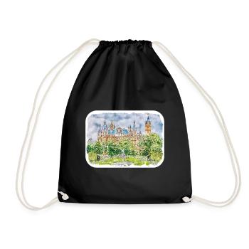 Allemagne Aquarelle Esquisse Dessinée à la main Illustration - Sac de sport léger - noir - Devant