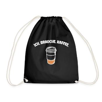 Kaffee Statement Kaffeetrinker Kaffeeliebhaber - Turnbeutel - Schwarz - Vorne