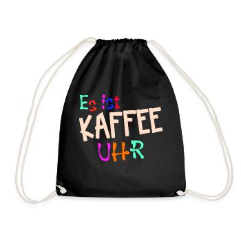 Kaffeeliebhaber Kaffeetrinker Kaffe Statement - Turnbeutel - Schwarz - Vorne