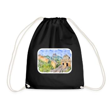 Beijing Chine Aquarelle Esquisse Dessin Dessiné - Sac de sport léger - noir - Devant