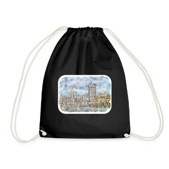 Mumbai Inde Aquarelle Esquisse Dessinée Peinture - Sac de sport léger - noir - Devant