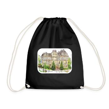 Allemagne croquis aquarelle illustration dessinée à la main - Sac de sport léger - noir - Devant