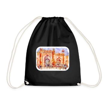 Jaipur Inde Aquarelle Esquisse Dessinée Peinture - Sac de sport léger - noir - Devant