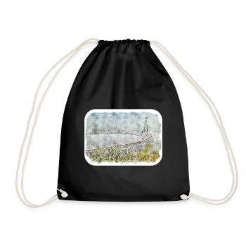 Mumbai Inde Aquarelle Esquisse Peinture Dessin - Sac de sport léger - noir - Devant