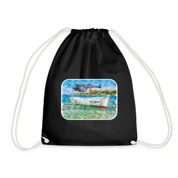 croatie, aquarelle, croquis, main, dessiné, illustration - Sac de sport léger - noir - Devant