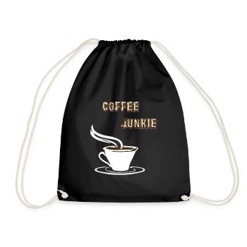 kaffeeliebhaber, coffeejunkie, kaffeesüchtig - Turnbeutel - Schwarz - Vorne