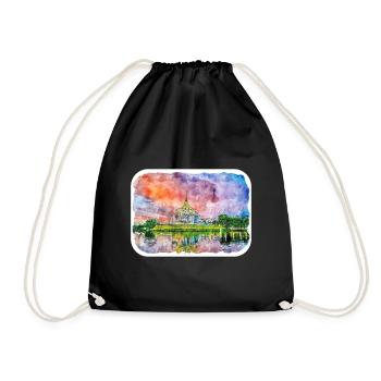 Malaisie Aquarelle Esquisse Dessinée à la Main Illustration - Sac de sport léger - noir - Devant