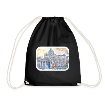 italie croquis aquarelle illustration dessinée à la main - Sac de sport léger - noir - Devant