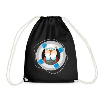 renard mignon en tant que marin dans un look marine - Sac de sport léger - noir - Devant