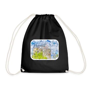 Allemagne Aquarelle Esquisse Dessinée à la main Illustration - Sac de sport léger - noir - Devant