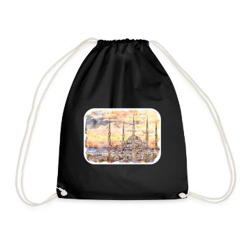 Dinde Aquarelle Esquisse Dessinée à la main Illustration - Sac de sport léger - noir - Devant