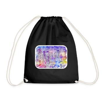 China Watercolor Sketch Hand Drawn Illustration - Drawstring Bag - black - Front