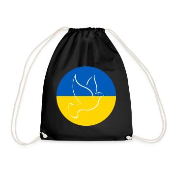 Friedenstaube Ukraine Peace - Turnbeutel - Schwarz - Vorne