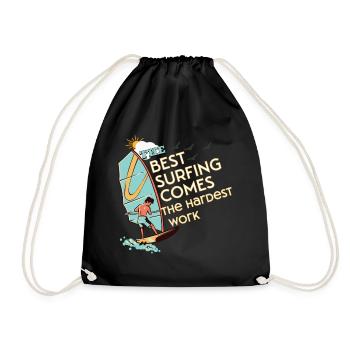 The best surfing comes the hardest work - Sac de sport léger - noir - Devant