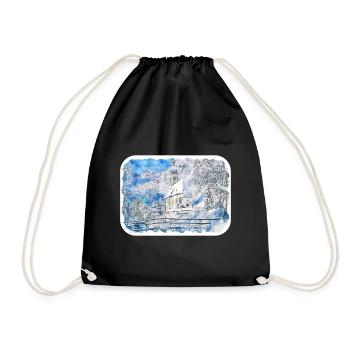 Allemagne Aquarelle Esquisse Dessinée à la main Illustration - Sac de sport léger - noir - Devant