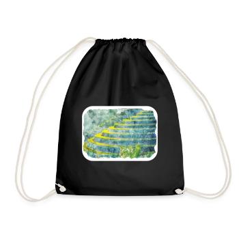 Indonésie Aquarelle Esquisse Dessinée à la Main Peinture - Sac de sport léger - noir - Devant
