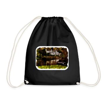 Irlande Royaume-Uni Aquarelle Esquisse Dessinée à la main Peinture - Sac de sport léger - noir - Devant