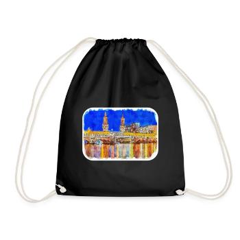 Berlin Allemagne Aquarelle Esquisse Dessinée Peinture - Sac de sport léger - noir - Devant