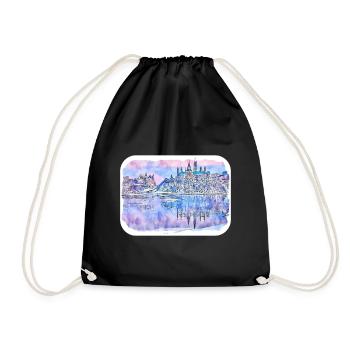 Canada Aquarelle Sketch Illustration dessinée à la main - Sac de sport léger - noir - Devant