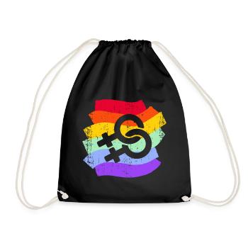LGBT LGBTQ Rainbow Flag Femmes Lesbiennes - Sac de sport léger - noir - Devant