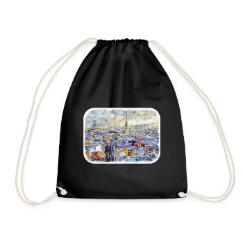 Copenhague Danemark Aquarelle Sketch Illustration - Sac de sport léger - noir - Devant