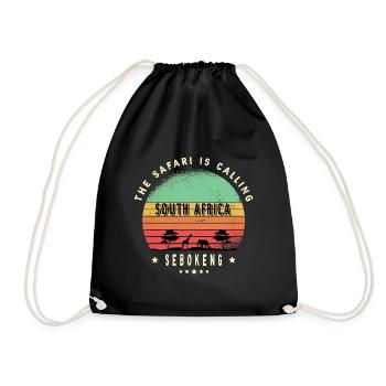 Motif safari Sebokeng en Afrique du Sud - Sac de sport léger - noir - Devant