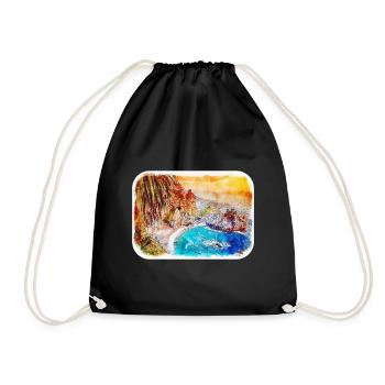 Illustration de croquis à l’aquarelle de Californie usa - Sac de sport léger - noir - Devant