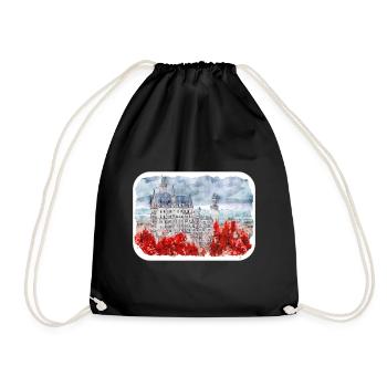 Allemagne Aquarelle Esquisse Dessinée à la main Illustration - Sac de sport léger - noir - Devant