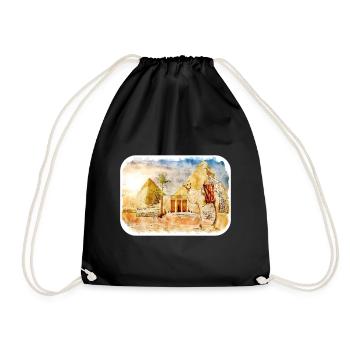 Le Caire Egypte Aquarelle Esquisse Dessinée Illustration - Sac de sport léger - noir - Devant