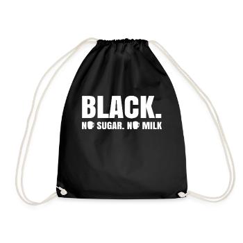 Coffee Drinking Coffee Cup Coffee Lover Saying - Drawstring Bag - black - Front