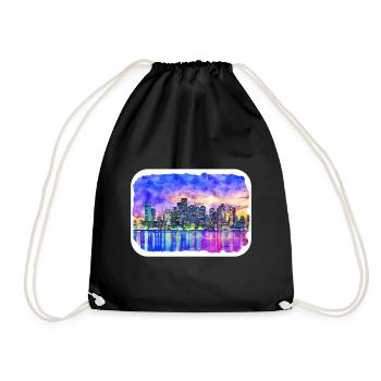 Florida USA Watercolor Sketch Drawn Illustration - Drawstring Bag - black - Front