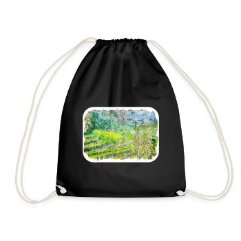 Indonésie Aquarelle Esquisse Dessinée à la Main Peinture - Sac de sport léger - noir - Devant