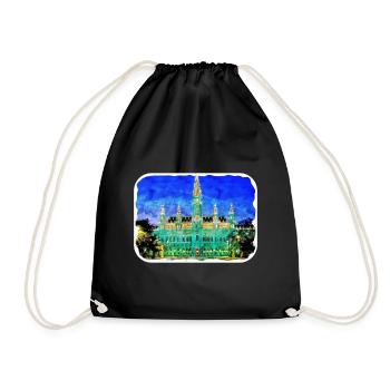 Autriche Aquarelle Esquisse Dessinée à la main Illustration - Sac de sport léger - noir - Devant