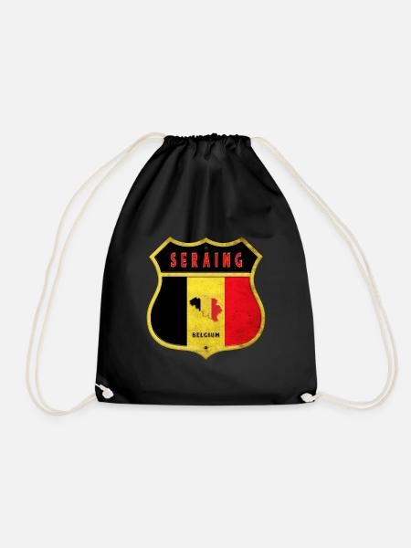 Seraing Belgien Wappen Flaggen Design - Turnbeutel - Schwarz