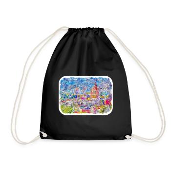 San Miguel De Allende Mexique Aquarelle Esquisse Dra - Sac de sport léger - noir - Devant