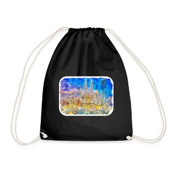 Malaisie Aquarelle Esquisse Dessinée à la Main Illustration - Sac de sport léger - noir - Devant